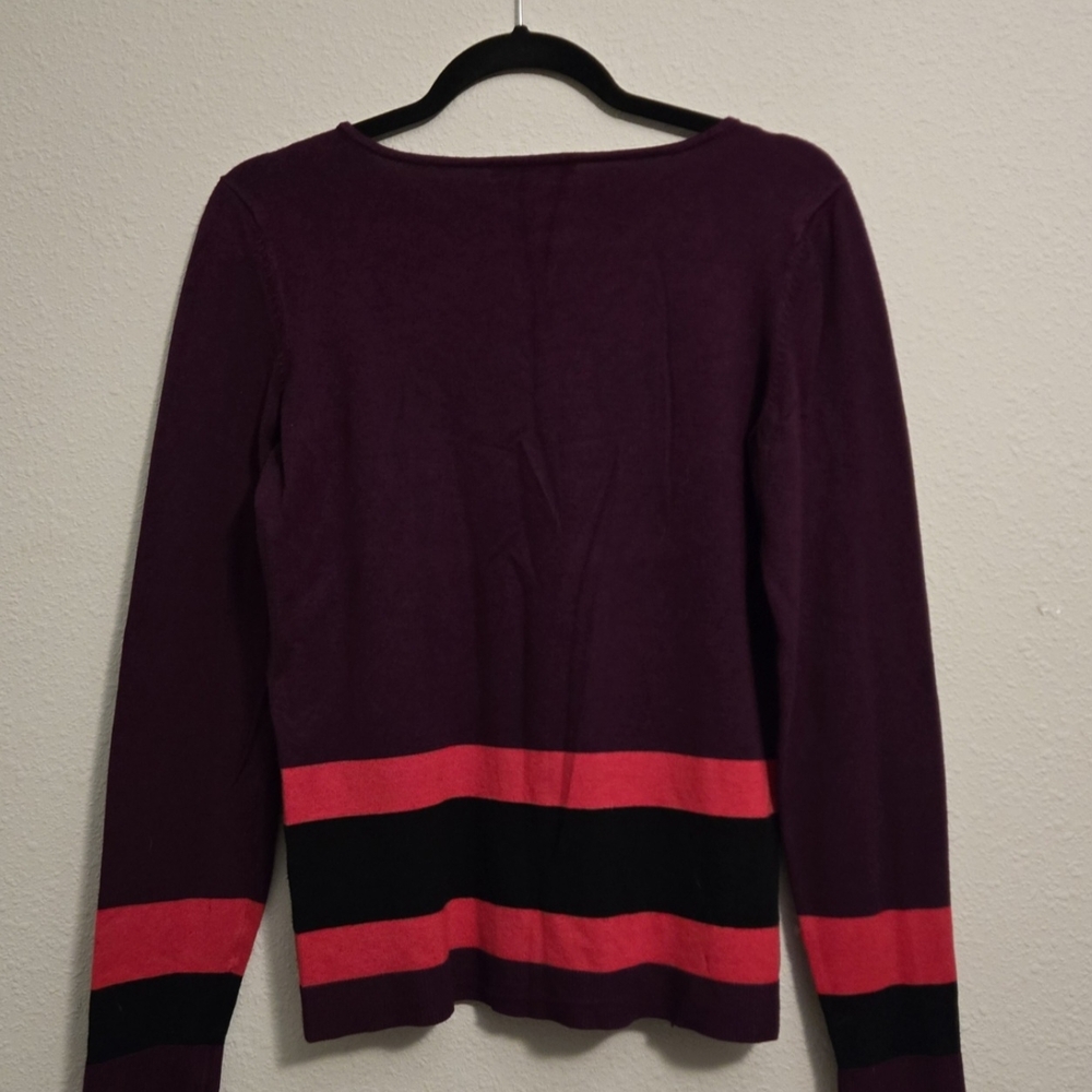 INC International Concepts Large Purple, Black and Red Long Sleeve Sweater - Picture 4 of 4